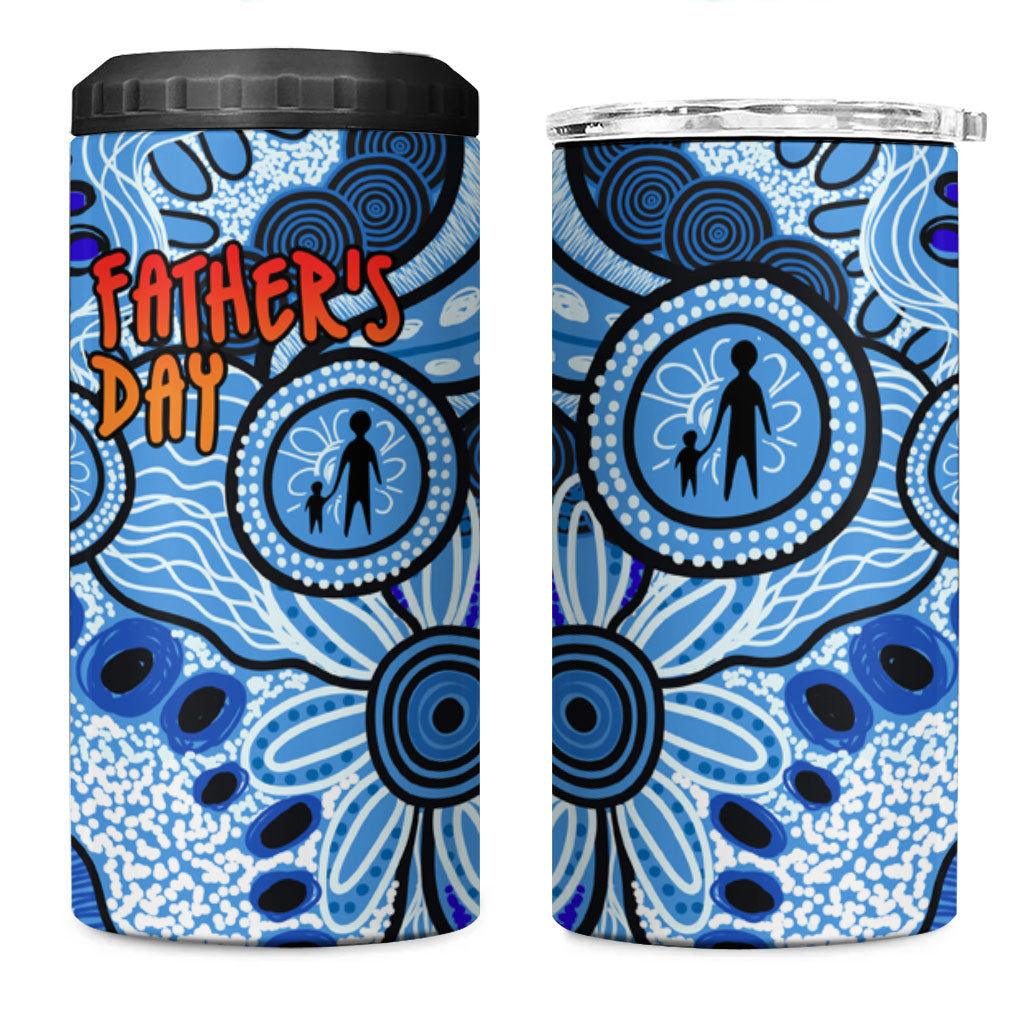 Australia Aboriginal Fathers Day 4 in 1 Can Cooler Tumbler Indigenous Dot Art Pattern - Parent Child