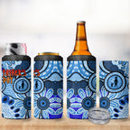 Australia Aboriginal Fathers Day 4 in 1 Can Cooler Tumbler Indigenous Dot Art Pattern - Parent Child