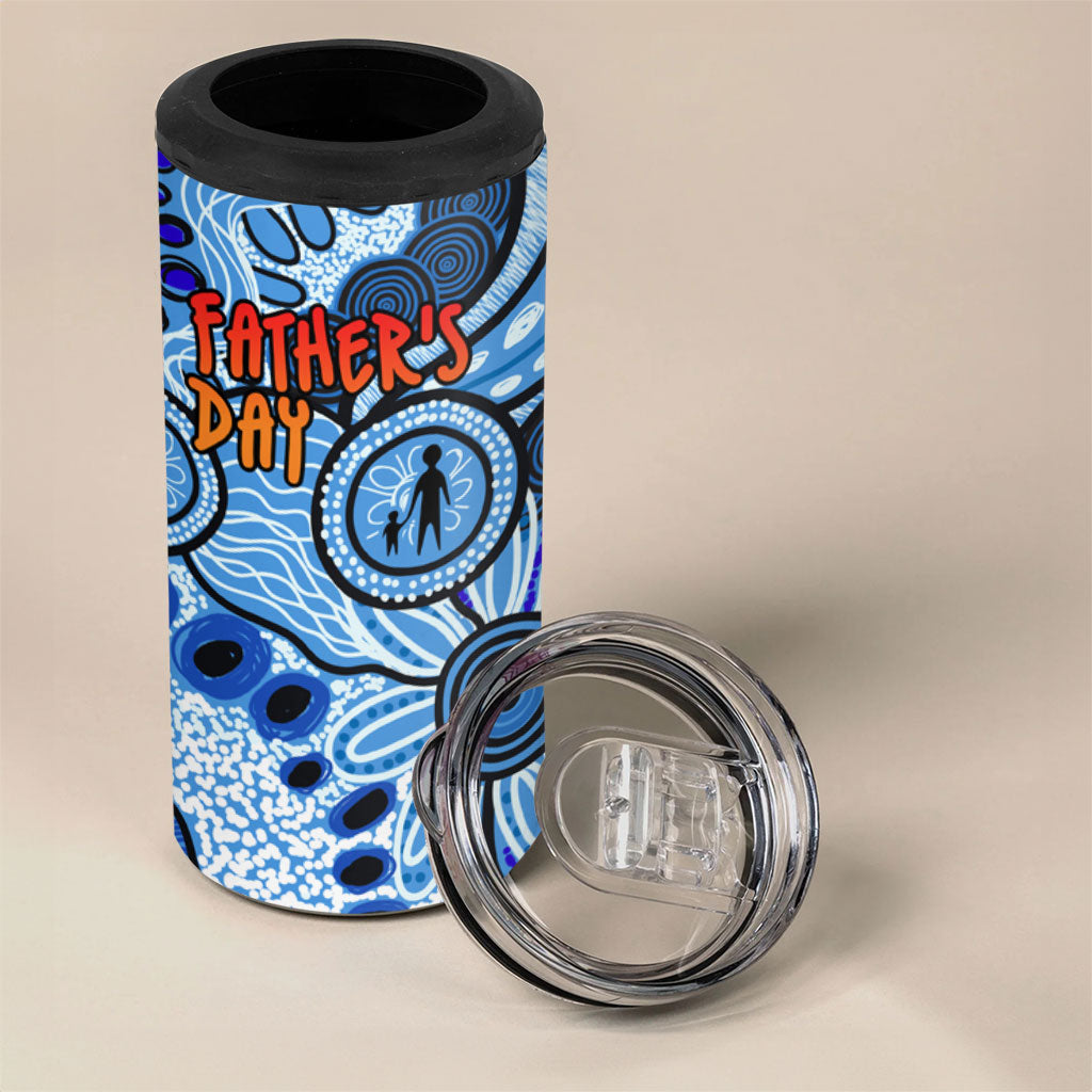 Australia Aboriginal Fathers Day 4 in 1 Can Cooler Tumbler Indigenous Dot Art Pattern - Parent Child