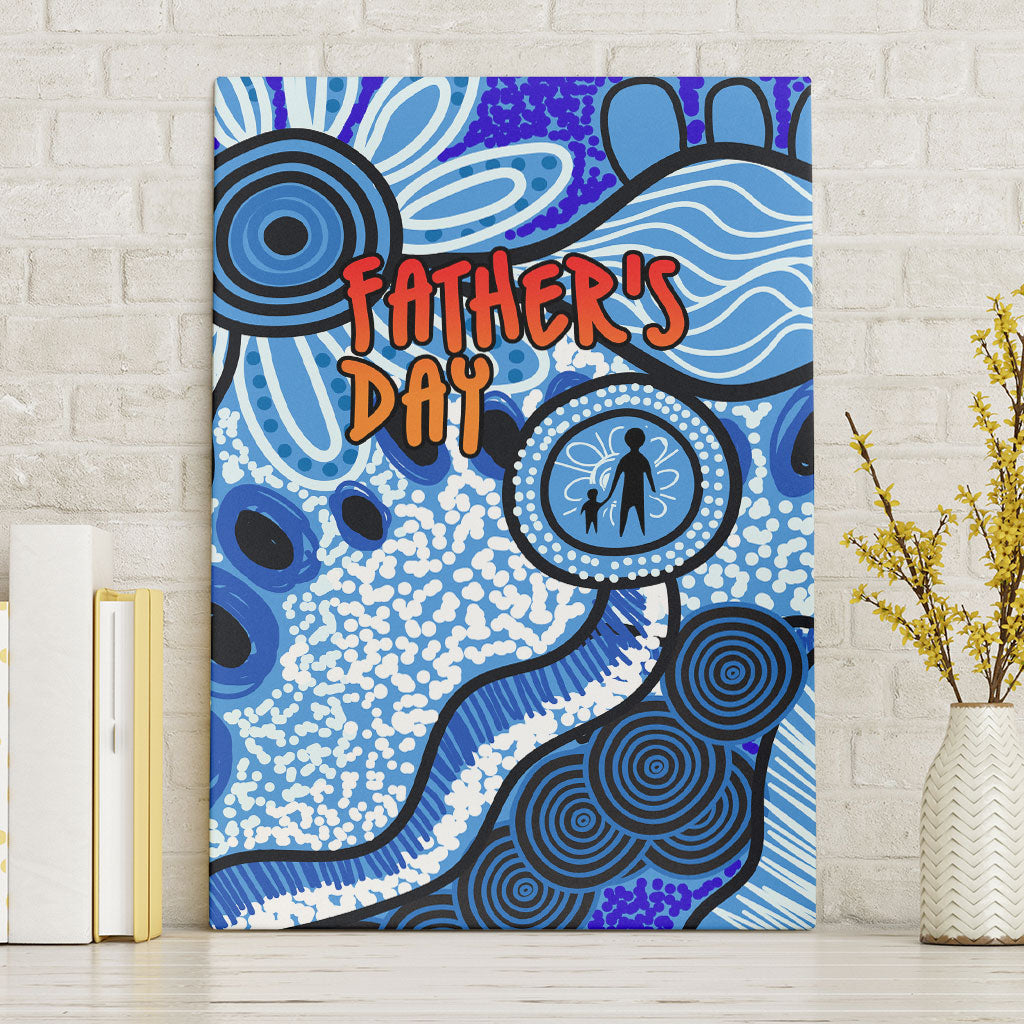 Australia Aboriginal Fathers Day Canvas Wall Art Indigenous Dot Art Pattern - Parent Child