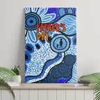 Australia Aboriginal Fathers Day Canvas Wall Art Indigenous Dot Art Pattern - Parent Child