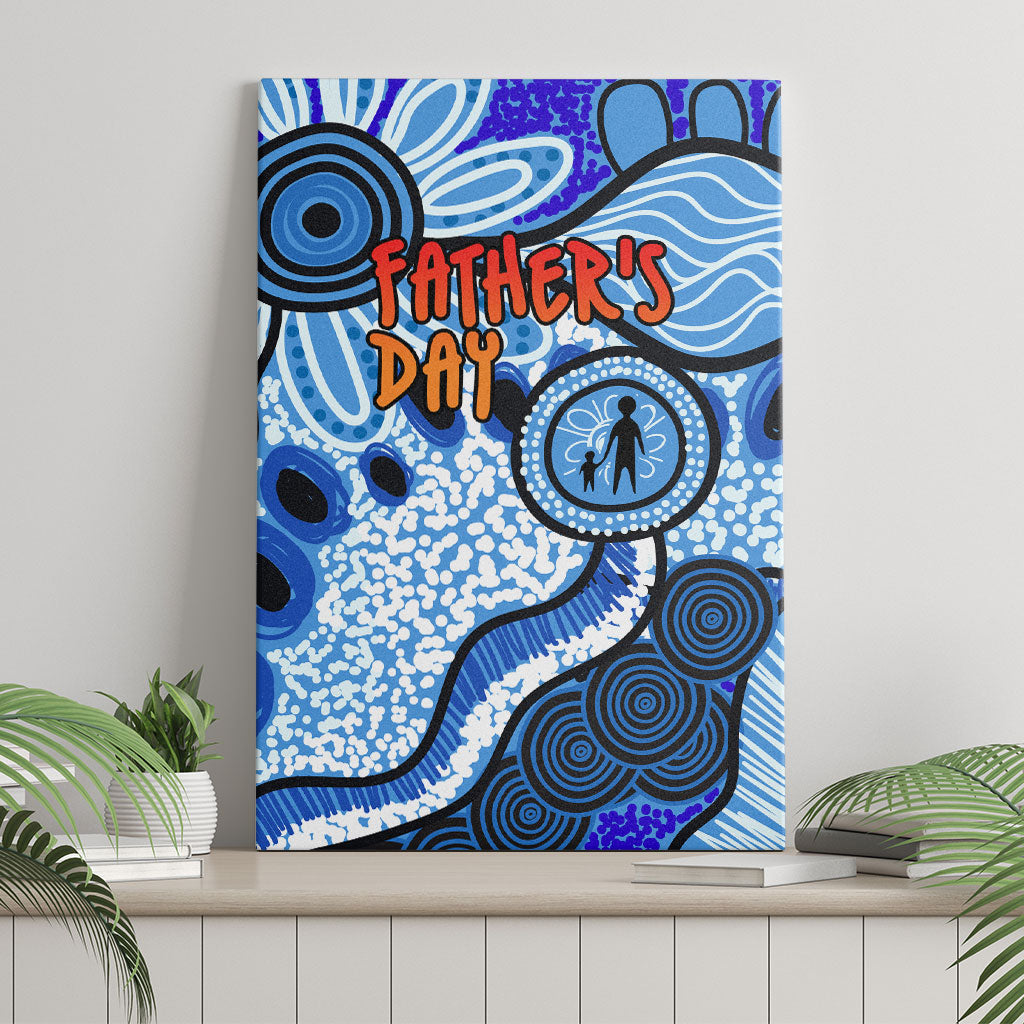 Australia Aboriginal Fathers Day Canvas Wall Art Indigenous Dot Art Pattern - Parent Child