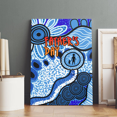 Australia Aboriginal Fathers Day Canvas Wall Art Indigenous Dot Art Pattern - Parent Child