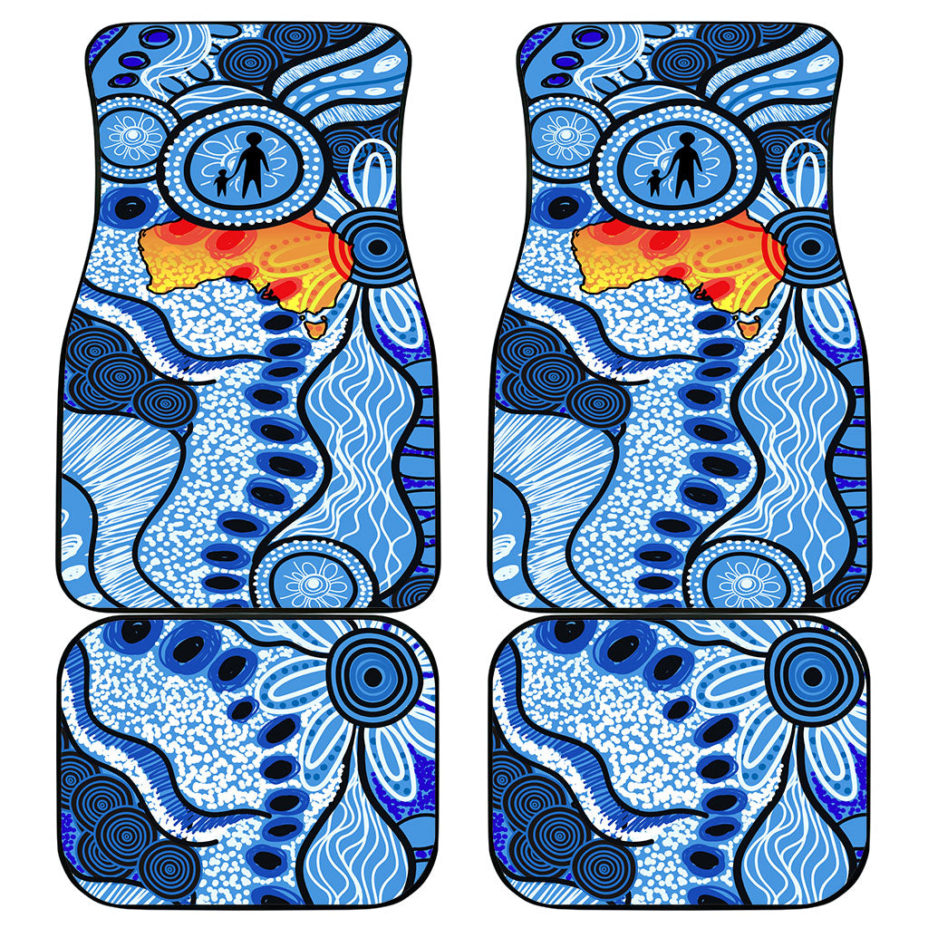 Australia Aboriginal Fathers Day Car Mats Indigenous Dot Art Pattern - Parent Child