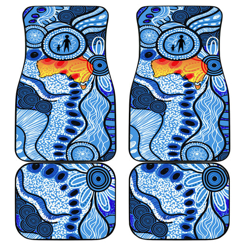 Australia Aboriginal Fathers Day Car Mats Indigenous Dot Art Pattern - Parent Child