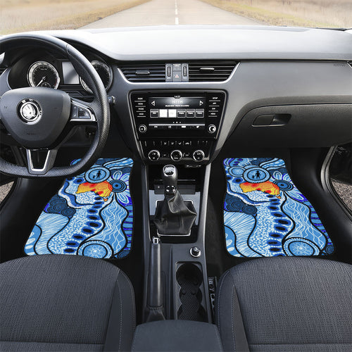 Australia Aboriginal Fathers Day Car Mats Indigenous Dot Art Pattern - Parent Child