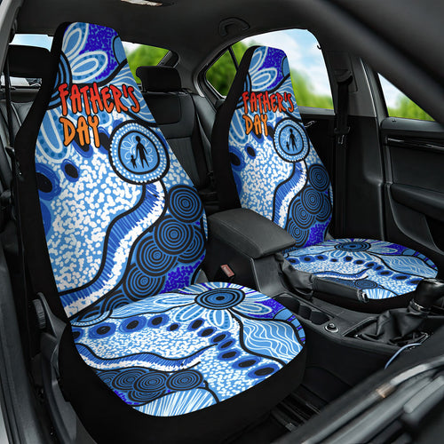 Australia Aboriginal Fathers Day Car Seat Cover Indigenous Dot Art Pattern - Parent Child