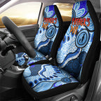 Australia Aboriginal Fathers Day Car Seat Cover Indigenous Dot Art Pattern - Parent Child