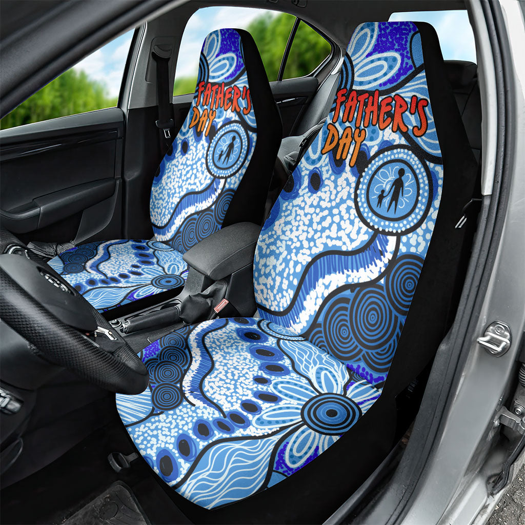 Australia Aboriginal Fathers Day Car Seat Cover Indigenous Dot Art Pattern - Parent Child
