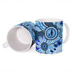 Australia Aboriginal Fathers Day Ceramic Mug Indigenous Dot Art Pattern - Parent Child