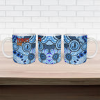 Australia Aboriginal Fathers Day Ceramic Mug Indigenous Dot Art Pattern - Parent Child