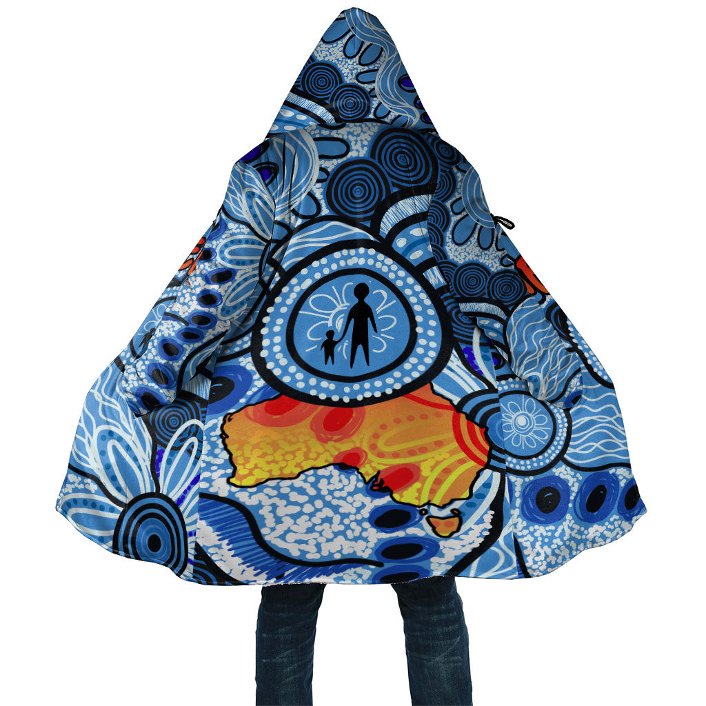 Australia Aboriginal Fathers Day Cloak Indigenous Dot Art Pattern - Parent Child