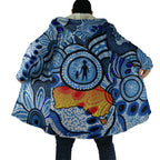 Australia Aboriginal Fathers Day Cloak Indigenous Dot Art Pattern - Parent Child