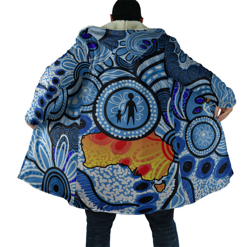 Australia Aboriginal Fathers Day Cloak Indigenous Dot Art Pattern - Parent Child