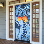 Australia Aboriginal Fathers Day Door Cover Indigenous Dot Art Pattern - Parent Child