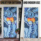 Australia Aboriginal Fathers Day Door Cover Indigenous Dot Art Pattern - Parent Child