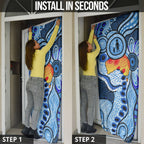 Australia Aboriginal Fathers Day Door Cover Indigenous Dot Art Pattern - Parent Child