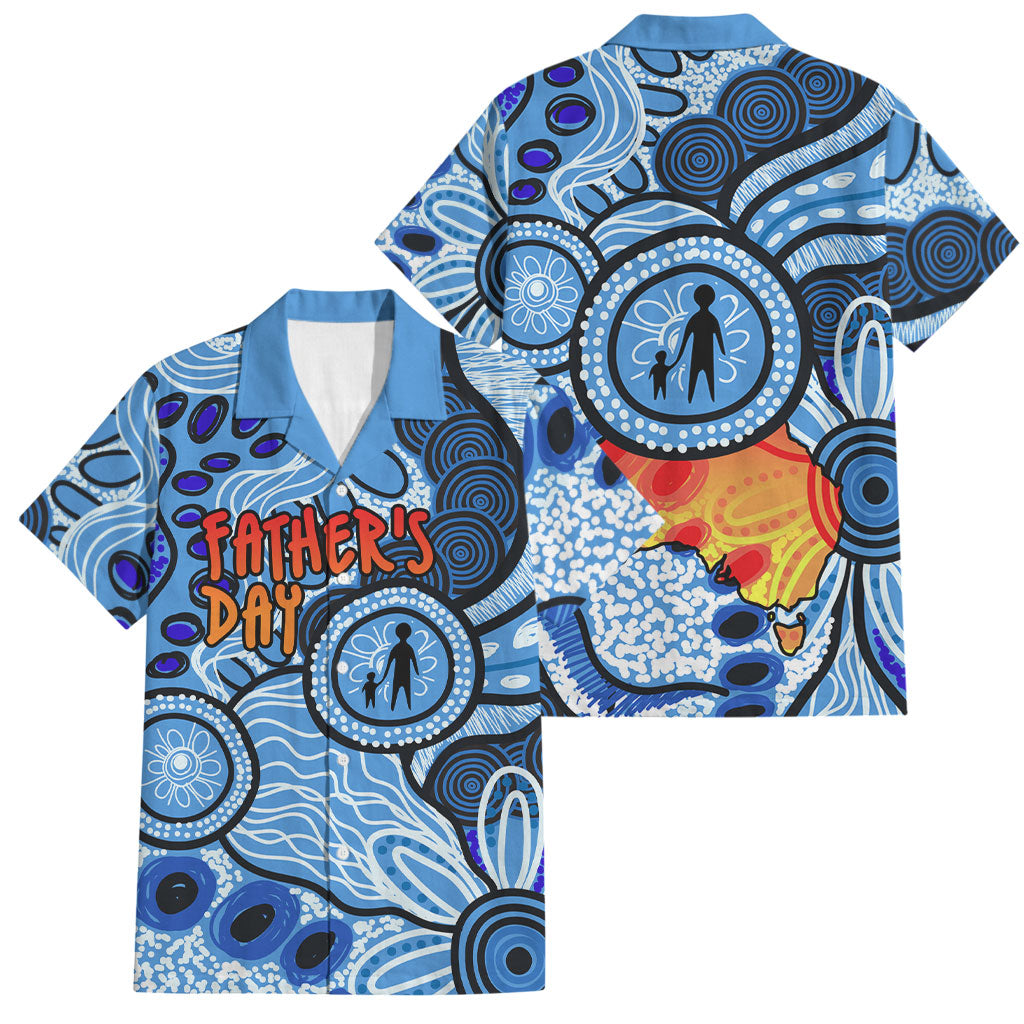 Australia Aboriginal Fathers Day Family Matching Tank Maxi Dress and Hawaiian Shirt Indigenous Dot Art Pattern - Parent Child