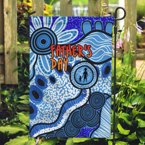 Australia Aboriginal Fathers Day Garden Flag Indigenous Dot Art Pattern - Parent Child