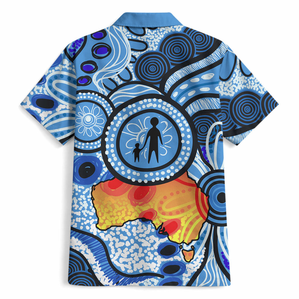 Australia Aboriginal Fathers Day Hawaiian Shirt Indigenous Dot Art Pattern - Parent Child