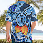 Australia Aboriginal Fathers Day Hawaiian Shirt Indigenous Dot Art Pattern - Parent Child