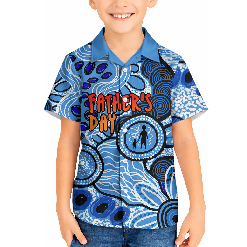 Australia Aboriginal Fathers Day Hawaiian Shirt Indigenous Dot Art Pattern - Parent Child