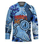 Australia Aboriginal Fathers Day Hockey Jersey Indigenous Dot Art Pattern - Parent Child