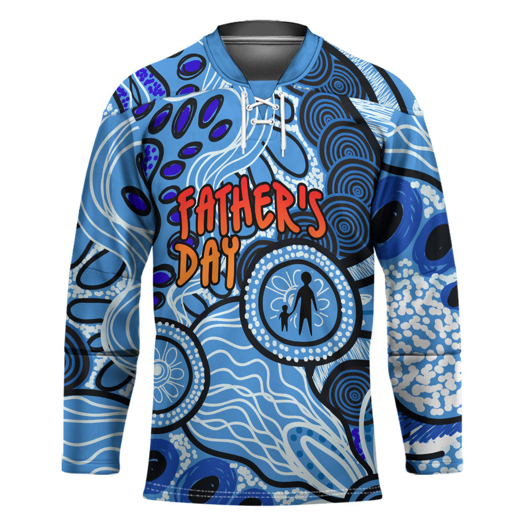 Australia Aboriginal Fathers Day Hockey Jersey Indigenous Dot Art Pattern - Parent Child