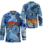 Australia Aboriginal Fathers Day Hockey Jersey Indigenous Dot Art Pattern - Parent Child