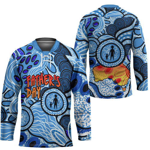 Australia Aboriginal Fathers Day Hockey Jersey Indigenous Dot Art Pattern - Parent Child