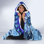 Australia Aboriginal Fathers Day Hooded Blanket Indigenous Dot Art Pattern - Parent Child