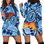 Australia Aboriginal Fathers Day Hoodie Dress Indigenous Dot Art Pattern - Parent Child