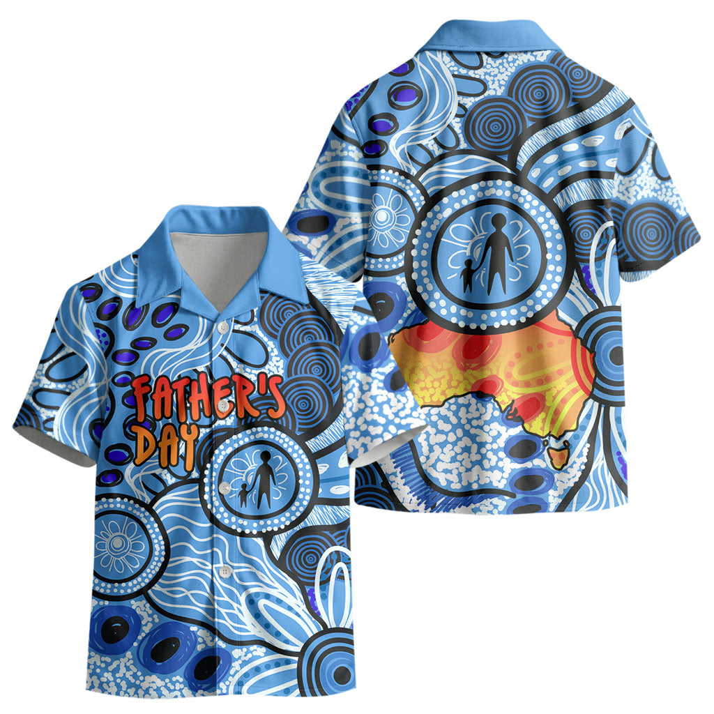 Australia Aboriginal Fathers Day Kid Hawaiian Shirt Indigenous Dot Art Pattern - Parent Child