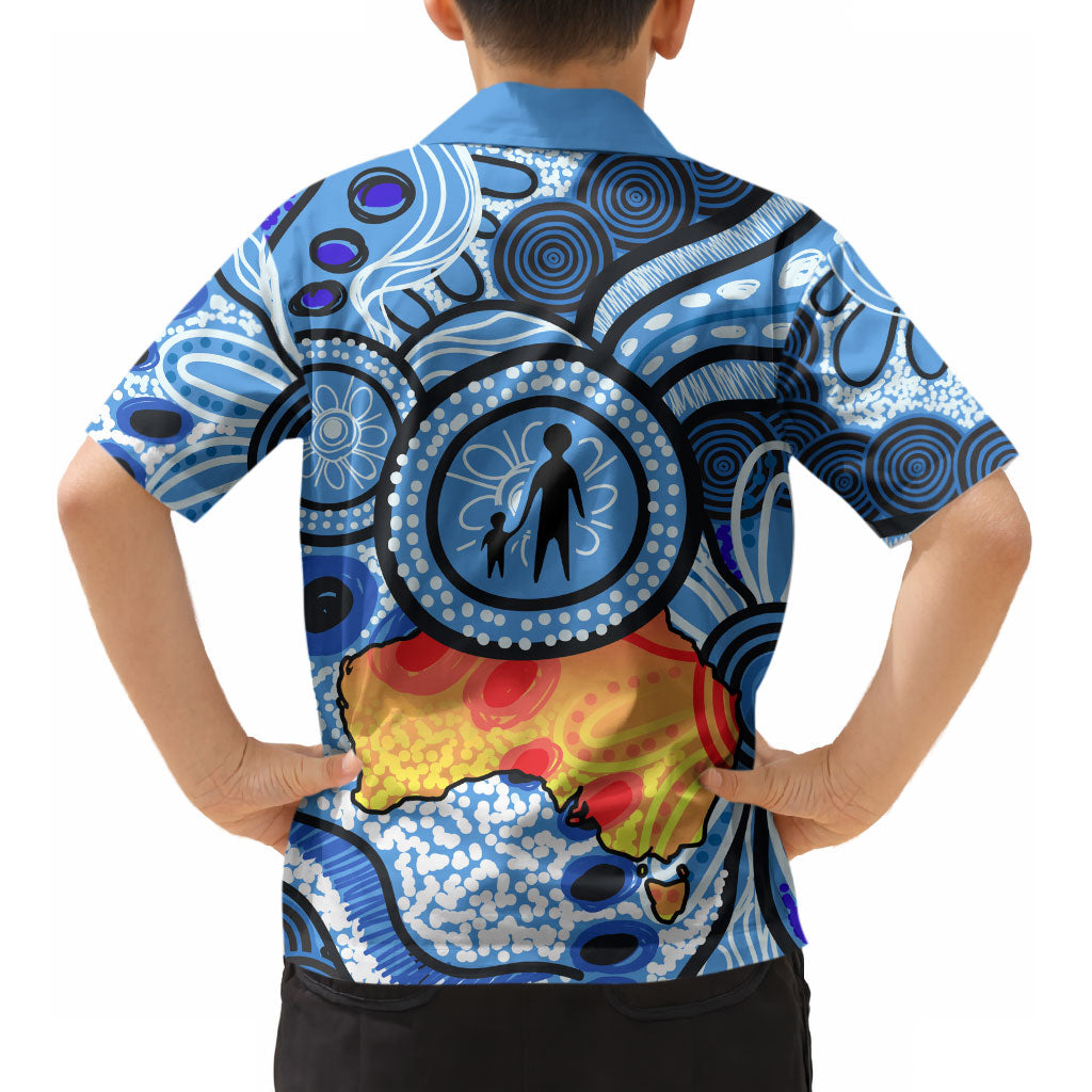 Australia Aboriginal Fathers Day Kid Hawaiian Shirt Indigenous Dot Art Pattern - Parent Child
