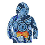 Australia Aboriginal Fathers Day Kid Hoodie Indigenous Dot Art Pattern - Parent Child