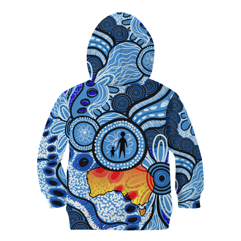 Australia Aboriginal Fathers Day Kid Hoodie Indigenous Dot Art Pattern - Parent Child