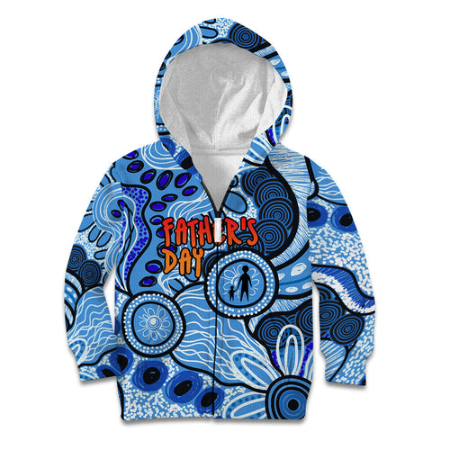 Australia Aboriginal Fathers Day Kid Hoodie Indigenous Dot Art Pattern - Parent Child