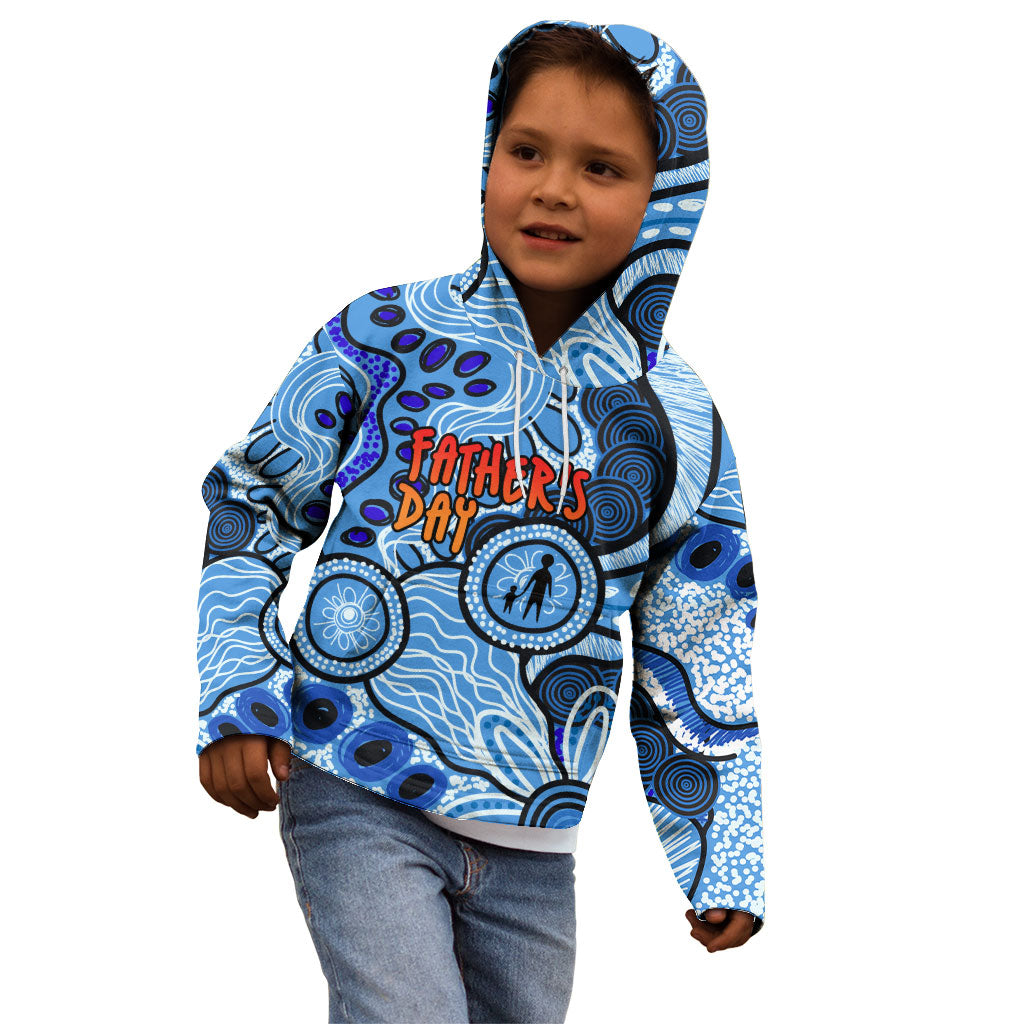 Australia Aboriginal Fathers Day Kid Hoodie Indigenous Dot Art Pattern - Parent Child