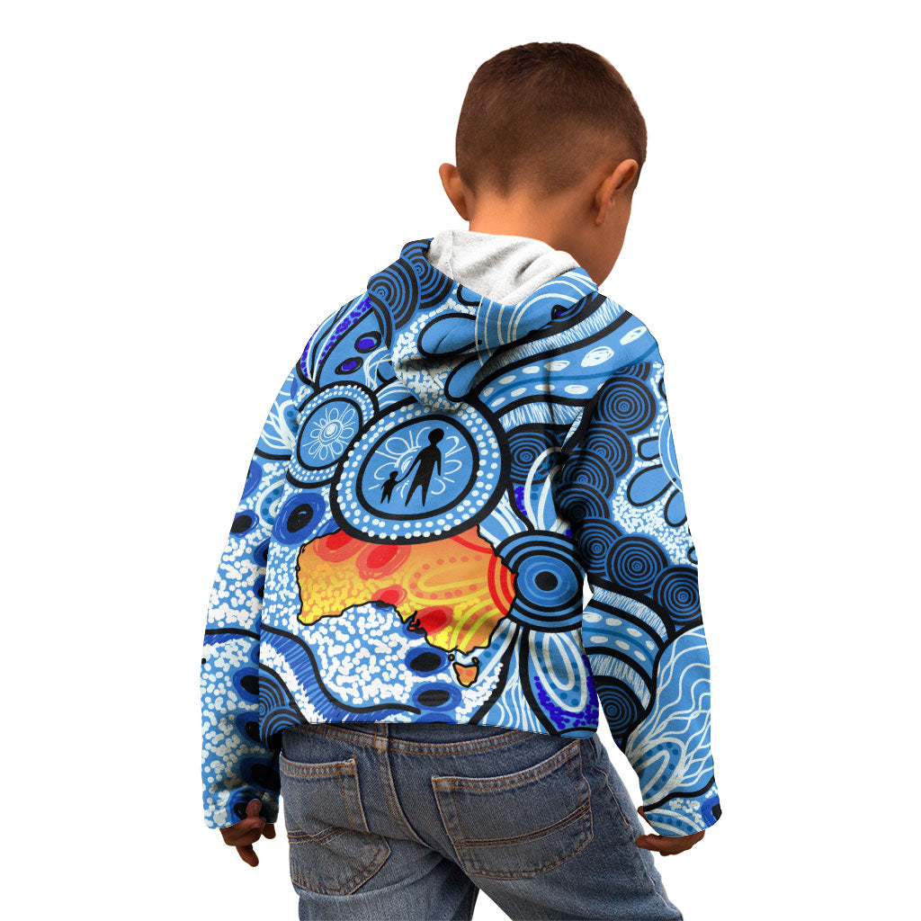 Australia Aboriginal Fathers Day Kid Hoodie Indigenous Dot Art Pattern - Parent Child