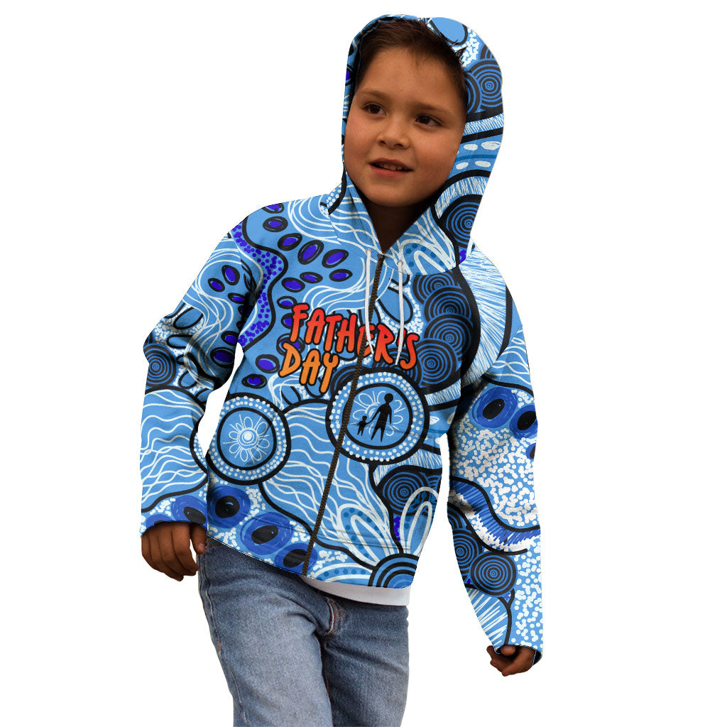 Australia Aboriginal Fathers Day Kid Hoodie Indigenous Dot Art Pattern - Parent Child