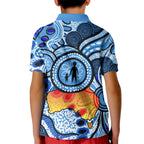 Australia Aboriginal Fathers Day Kid Polo Shirt Indigenous Dot Art Pattern - Parent Child