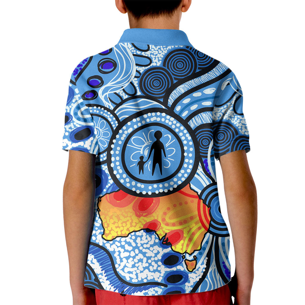 Australia Aboriginal Fathers Day Kid Polo Shirt Indigenous Dot Art Pattern - Parent Child