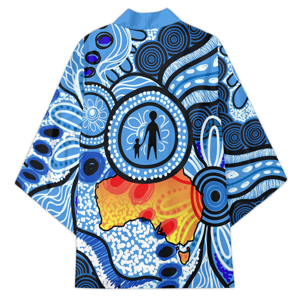 Australia Aboriginal Fathers Day Kimono Indigenous Dot Art Pattern - Parent Child