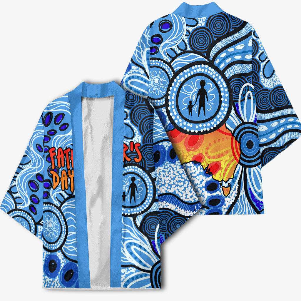Australia Aboriginal Fathers Day Kimono Indigenous Dot Art Pattern - Parent Child