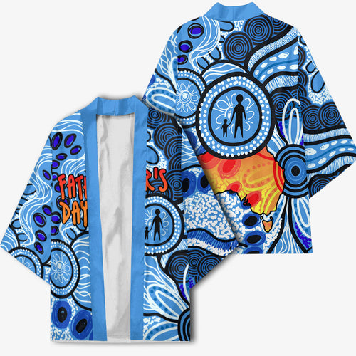 Australia Aboriginal Fathers Day Kimono Indigenous Dot Art Pattern - Parent Child