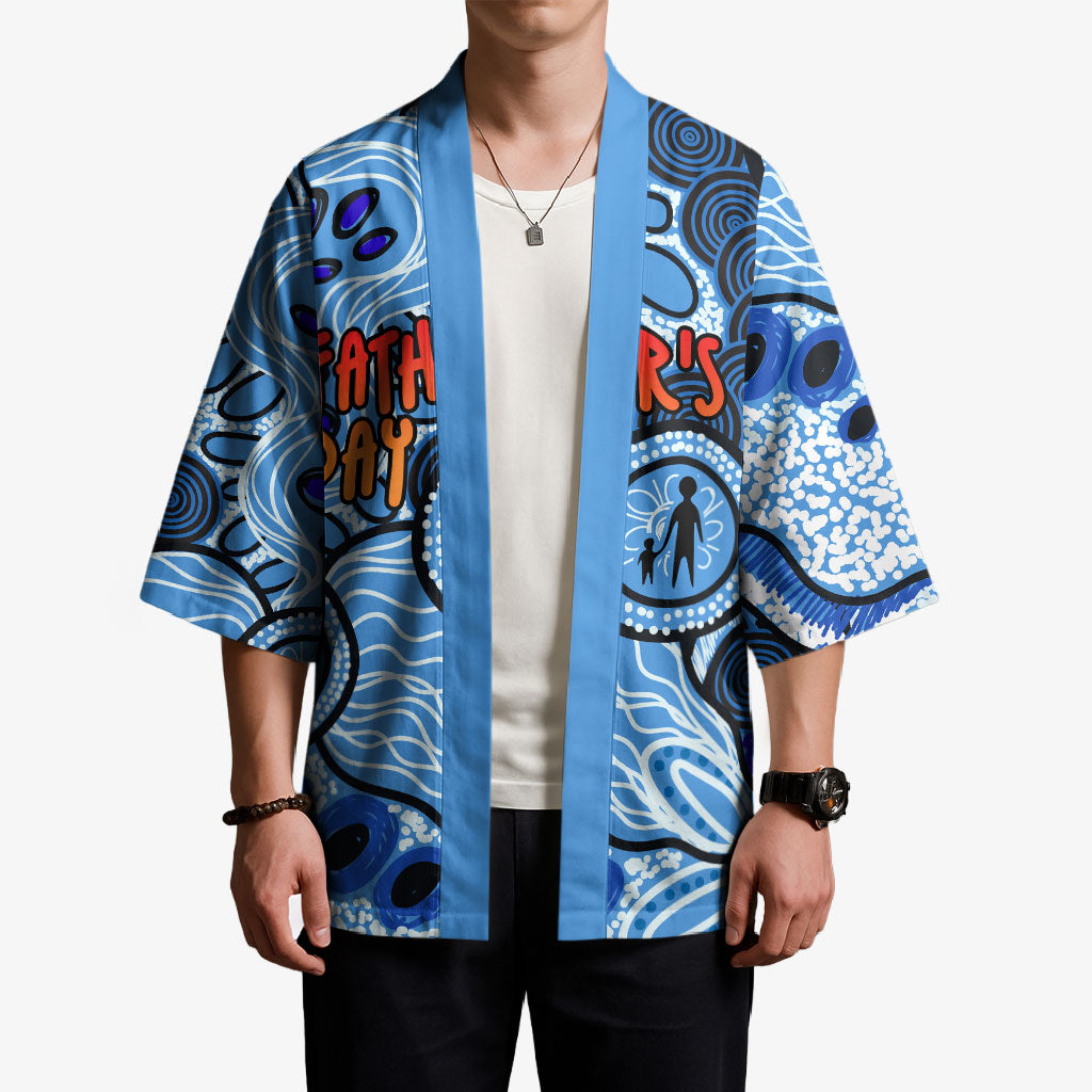Australia Aboriginal Fathers Day Kimono Indigenous Dot Art Pattern - Parent Child