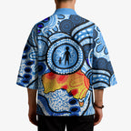 Australia Aboriginal Fathers Day Kimono Indigenous Dot Art Pattern - Parent Child