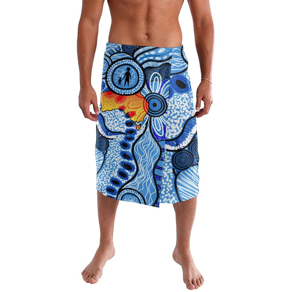 Australia Aboriginal Fathers Day Lavalava Indigenous Dot Art Pattern - Parent Child