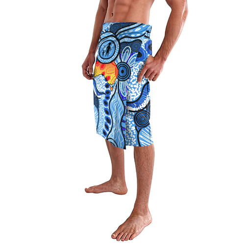 Australia Aboriginal Fathers Day Lavalava Indigenous Dot Art Pattern - Parent Child
