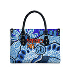 Australia Aboriginal Fathers Day Leather Bag Indigenous Dot Art Pattern - Parent Child